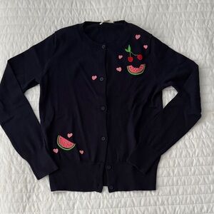 Crewcuts Navy Cardigan with Embroidery